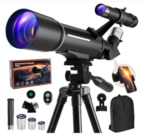 天体望遠鏡 初心者に最適 口径70mm 焦点距離500mm 200X高倍率の天体観測望遠鏡 土星の輪が見える 月見 天文屈折望遠鏡 調整可能なアルミ三脚、日本語取扱説明書付き クリスマス、誕生日のプレゼントに★ 6c8784a9