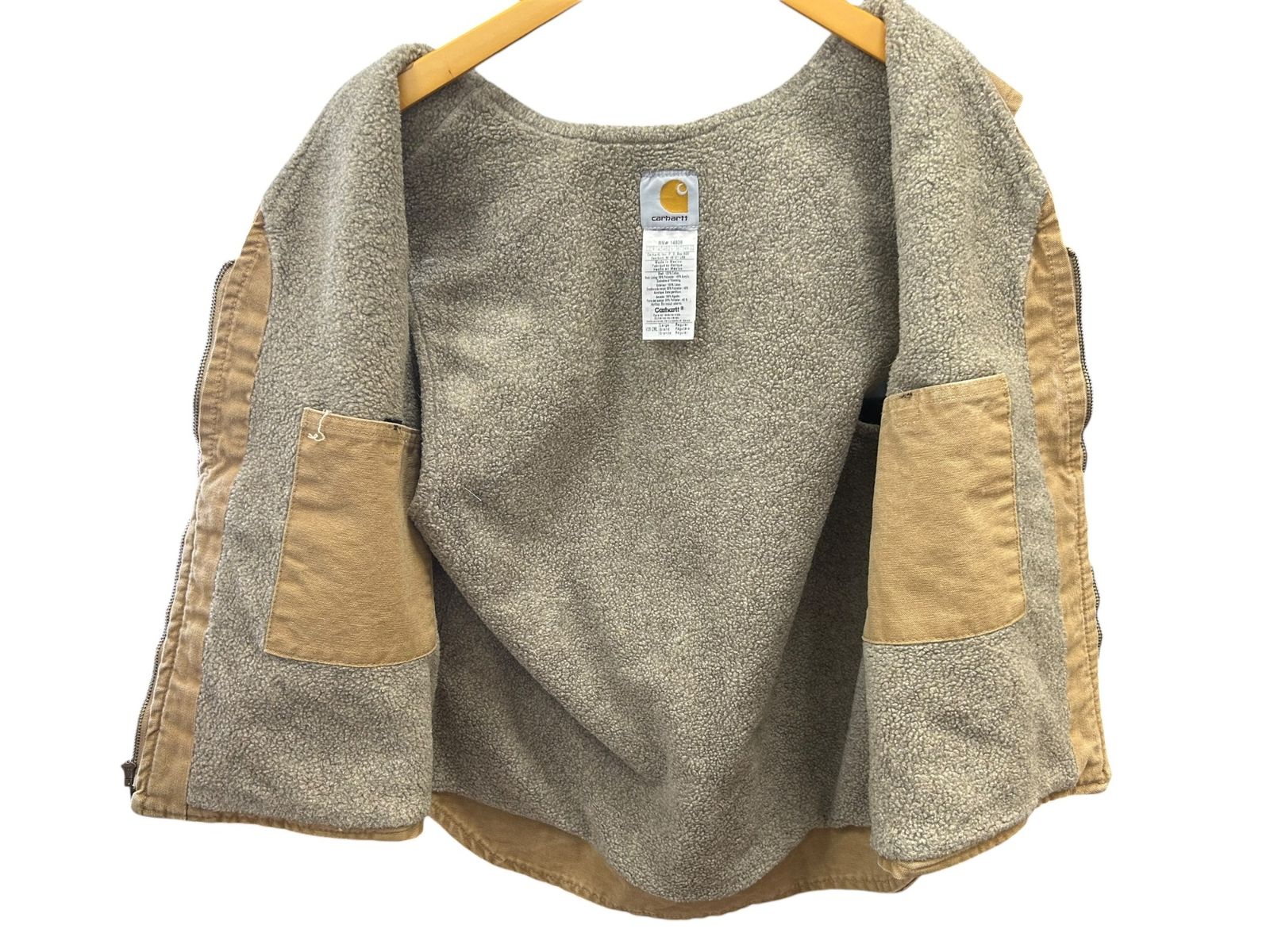 Carhartt (カーハート) ダックベスト 裏地ボア 古着 V26-GVL L-R