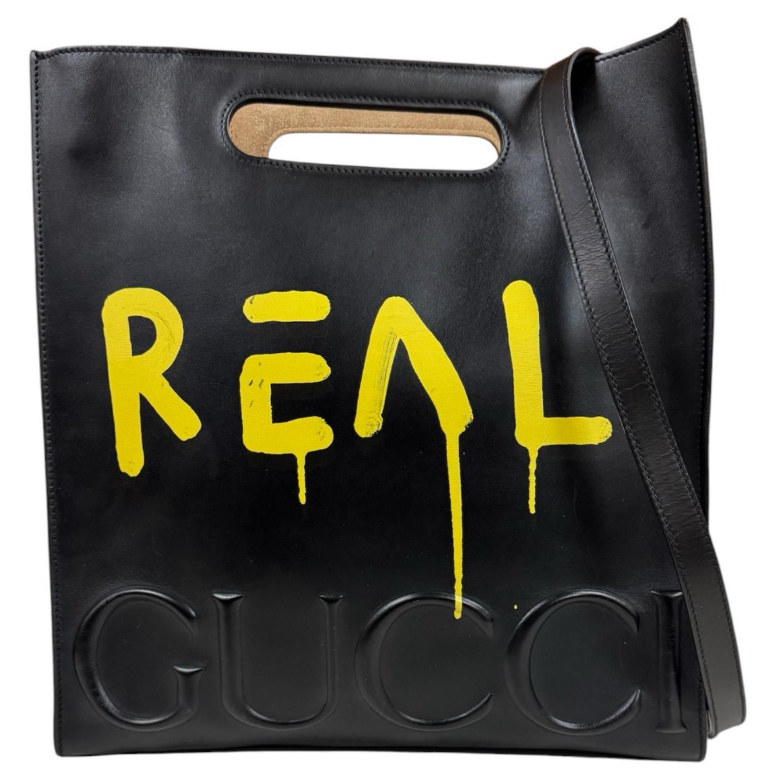 グッチ ゴースト ショルダーバッグ レザー 414476 ブラック ユニセックス GUCCI 中古 グッチ