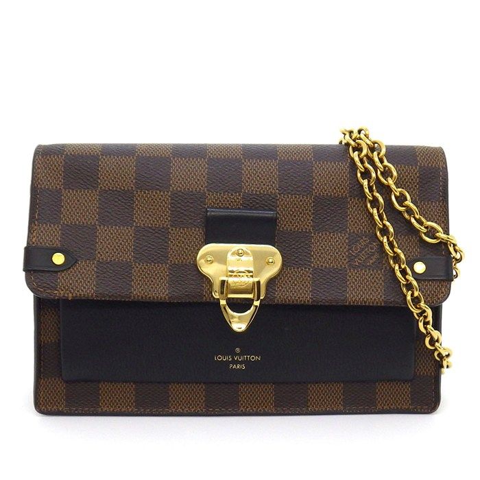 ルイ・ヴィトン LOUIS VUITTON ショルダーバッグ ポルトフォイユ ヴァヴァン N60221 ブラウン ブラック ダミエエベヌキャンバス 【中古】
