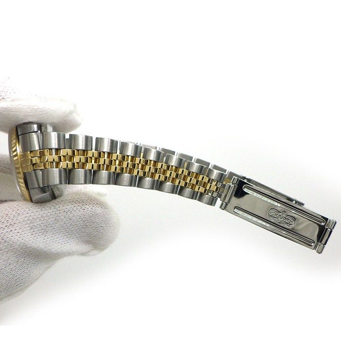 ロレックス Rolex 腕時計 デイトジャスト 79173G Y番 2002年 10ポイント ダイヤインデックス サンレイ シャンパンゴールド文字盤 デイト K18YG SS 自動巻き 【箱・保付き】 【中古】 ロレックス Rolex 腕時計 デイトジャスト 79173G Y番 2002年 10