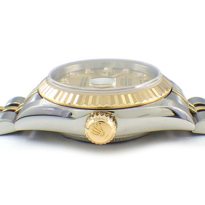 ロレックス Rolex 腕時計 デイトジャスト 79173G Y番 2002年 10ポイント ダイヤインデックス サンレイ シャンパンゴールド文字盤 デイト K18YG SS 自動巻き 【箱・保付き】 【中古】 ロレックス Rolex 腕時計 デイトジャスト 79173G Y番 2002年 10