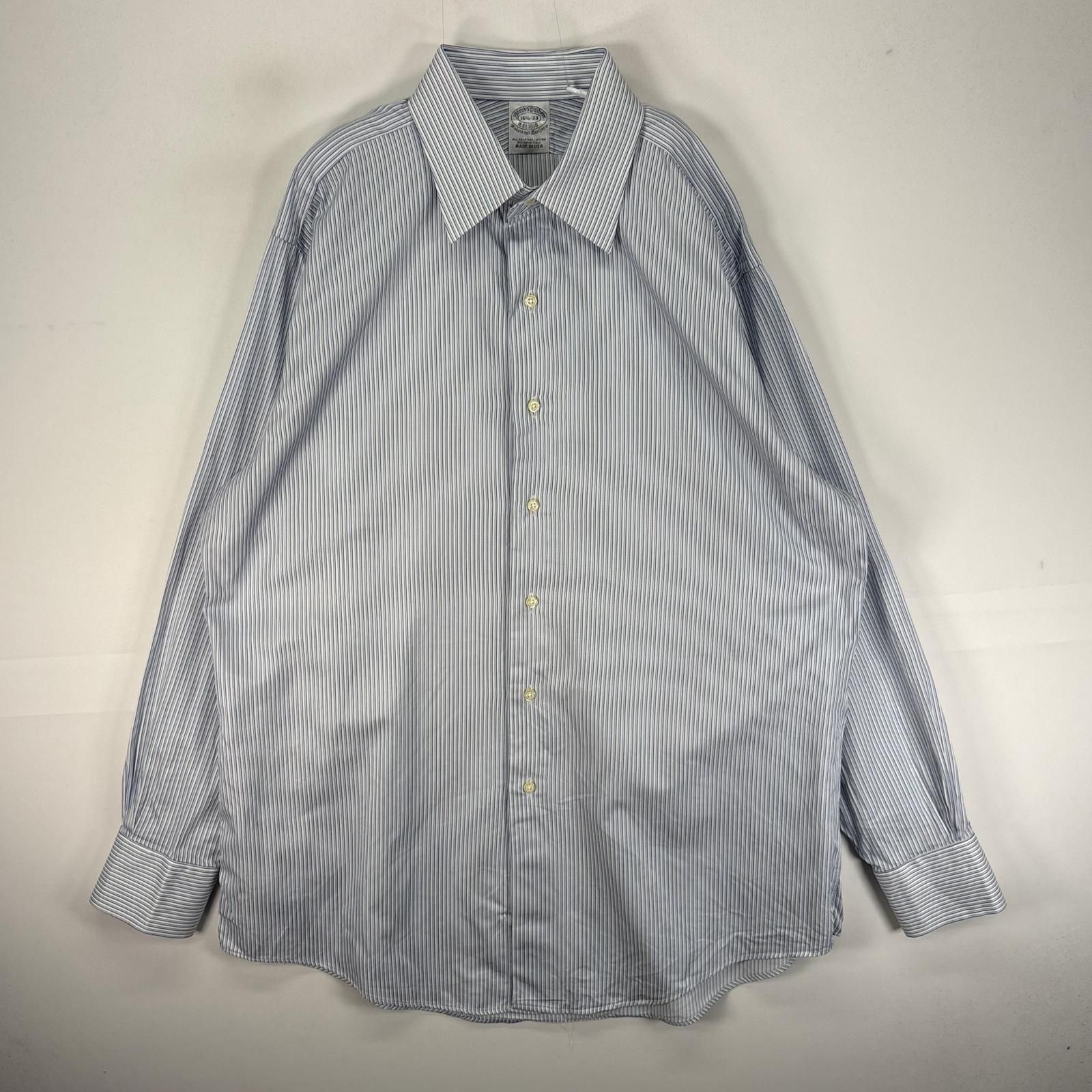 古着 ブルックスブラザーズ Brooks Brothers 長袖シャツ USA製 L ブルー系 ストライプ メンズ