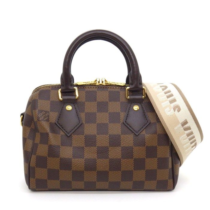 ルイ・ヴィトン LOUIS VUITTON ショルダーバッグ スピーディ バンドリエール 20 N40489 ブラウン ベージュ ダミエエベヌ レザー 【中古】