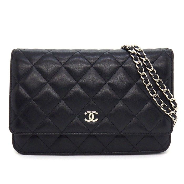 シャネル CHANEL ショルダーバッグ マトラッセ クラシック チェーンウォレット AP0250 2006年 ブラック ボルドー ラムスキン 【中古】