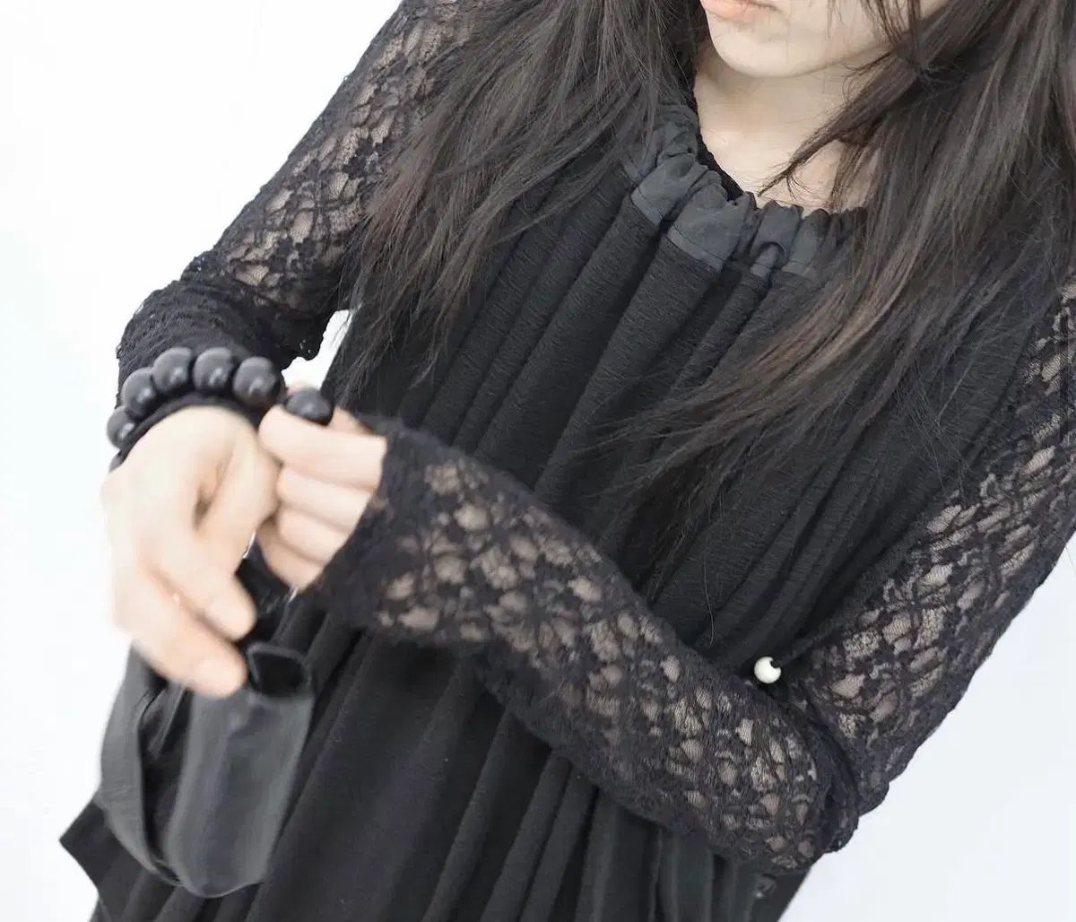 タイ儿ズ tiles Dumpling mini dress black