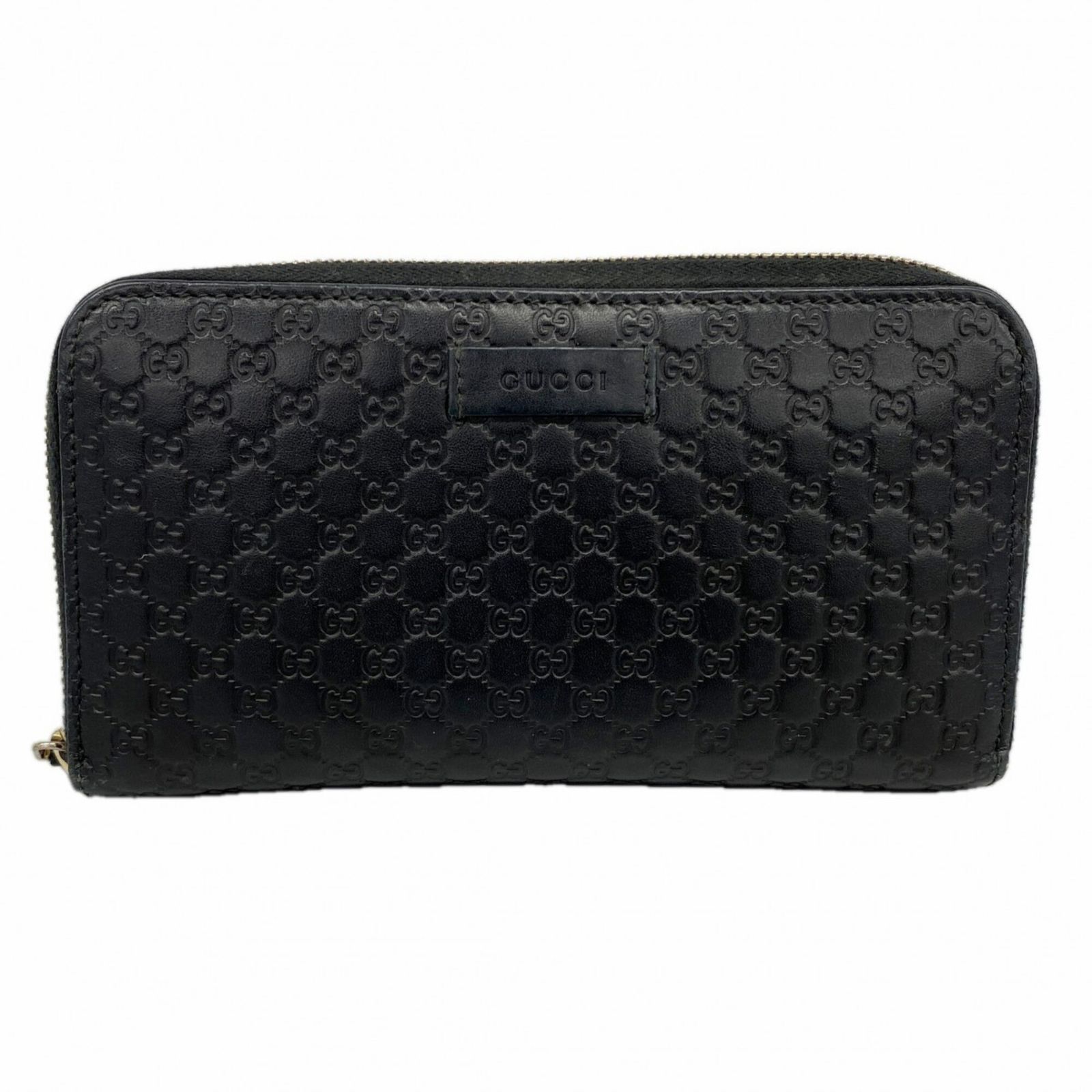 グッチ(Gucci) グッチ 長財布 マイクログッチシマ 449391 レザー ブラック シャンパンメンズ レディース