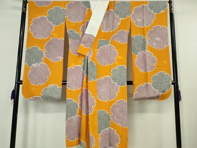 平和屋本店●極上　創業460年・千總　振袖・長襦袢(無双仕立て・半衿刺繍)セット　駒刺繍　花兎　濃い梅紫色地　金彩　逸品　DZAB6387kh6
