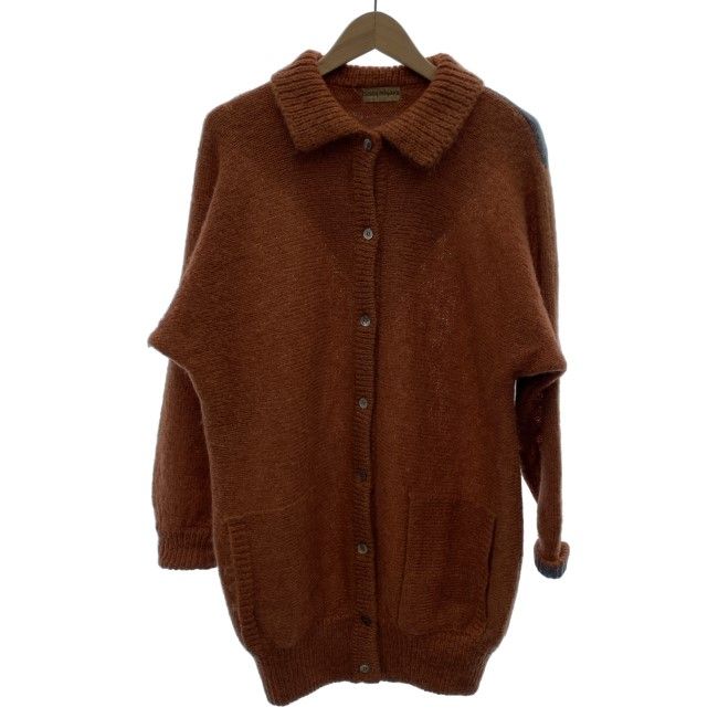 【中古】　ISSEY MIYAKE　カーディガン　70s vintage　70年代　OLD　オールスタイルタグ　ロング丈　無地　襟付き　フルボタン　ドメスティック　古着　/2497