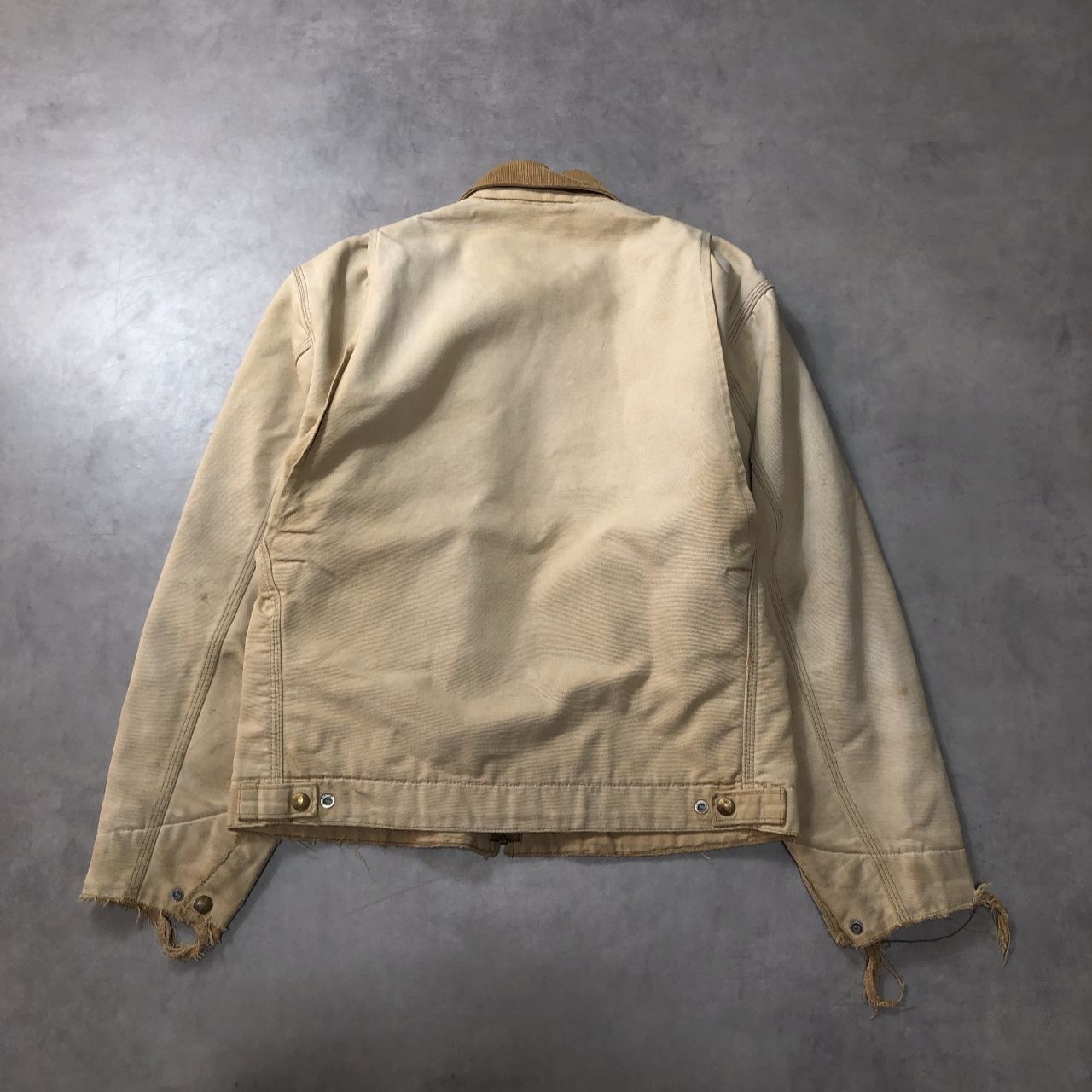 Carhartt デトロイトジャケット 80’s ベージュ 古着 80s USA製 Carhartt 裏地 チェック ブランケット レアカラー