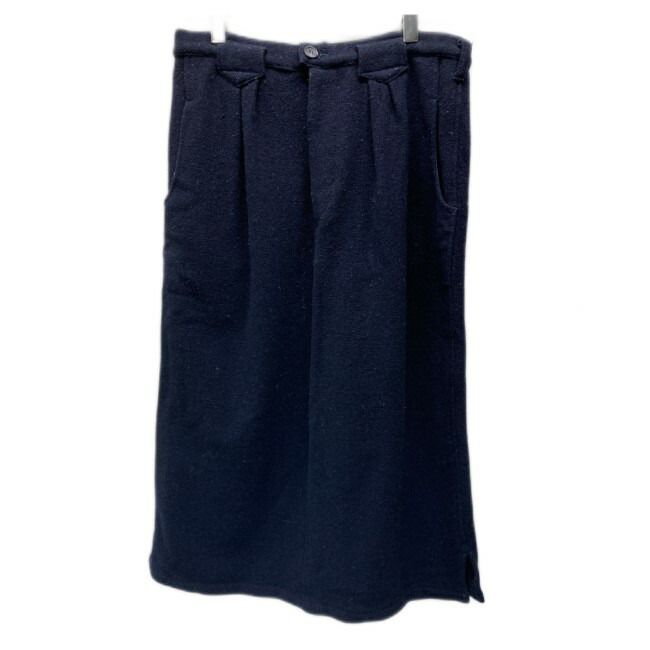 【中古】　Y's　スカート　ミモレ丈　Aライン　ジップフライ　ウール　無地　日本製　ドメスティック　古着　/2497