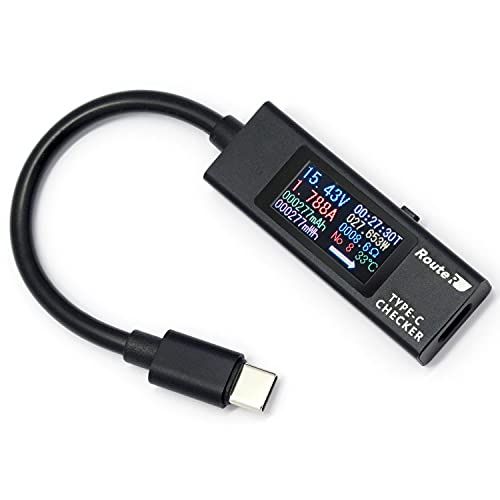 ルートアール 双方向・メタル筐体・多機能表示 USB Type-C電圧・電流チェッカー （ケーブル付きモデル） RT-TC5VABKso a0653f64