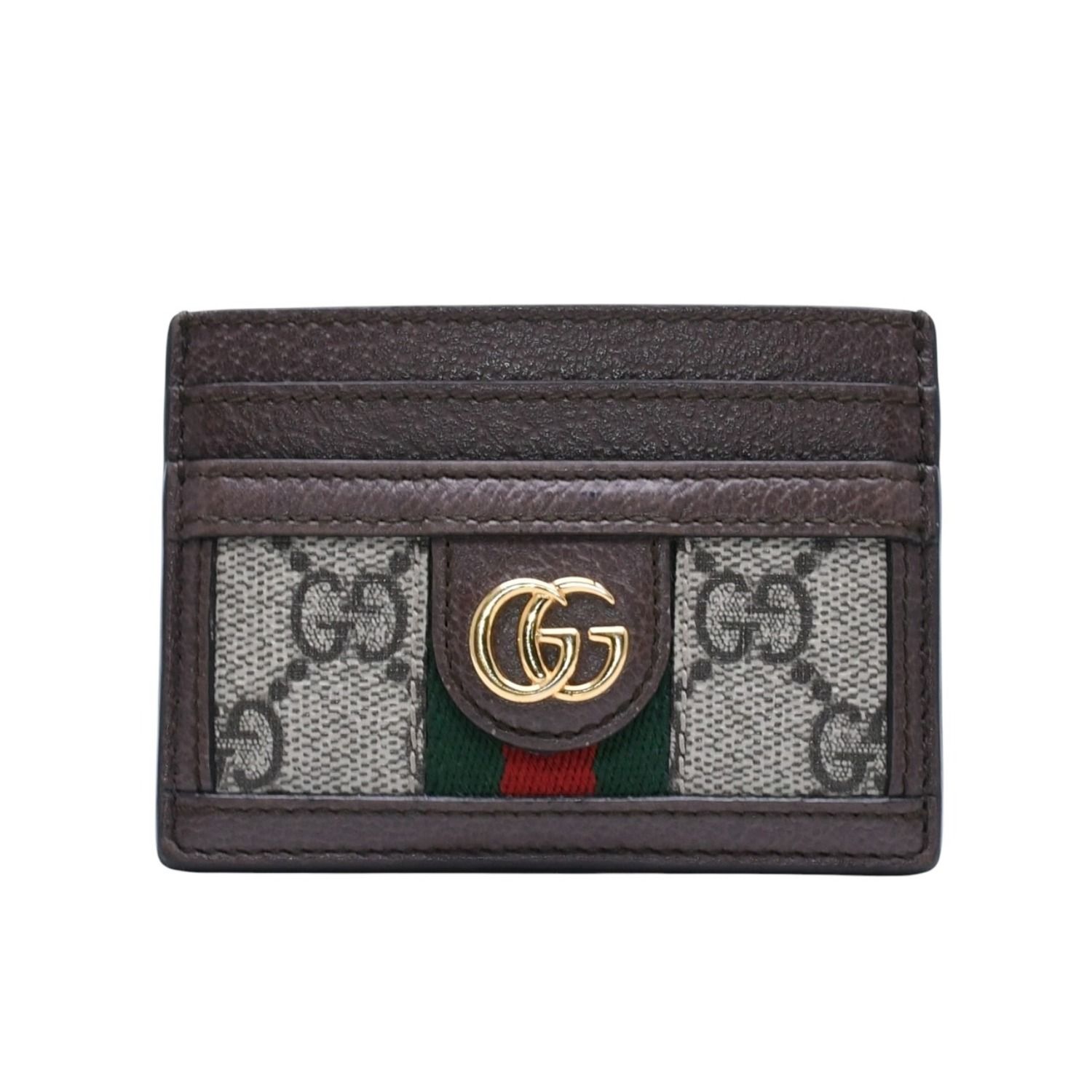 極美品 GUCCI グッチ オフィディアカードケース GGスプリームキャンバス パスケース ブラウン 中古 4a001710