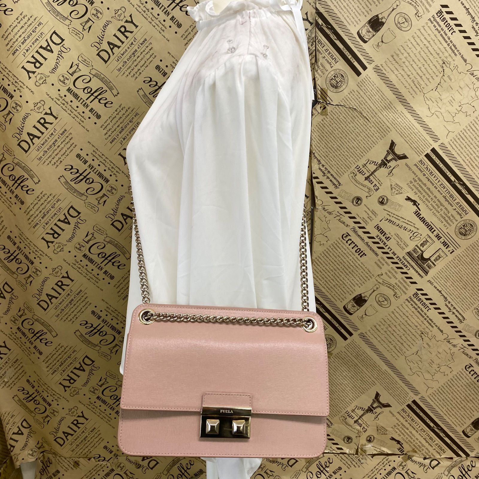 フルラ ショルダーバッグ チェーン フォーマル ピンク 旅行 パーティ GB315