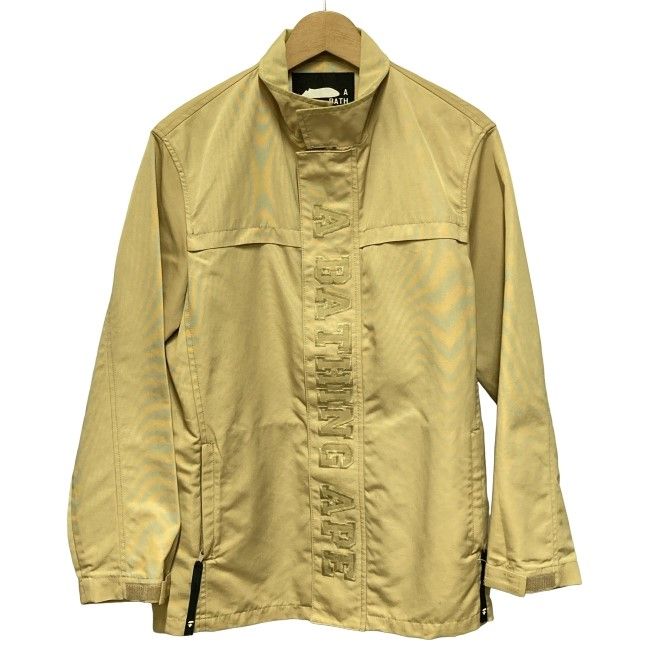 【中古】　A BATHING APE　ナイロンジャンパー　ハイネック　フルジップ　ブランドロゴ　刺しゅう　日本製　ストリート　古着　/2007