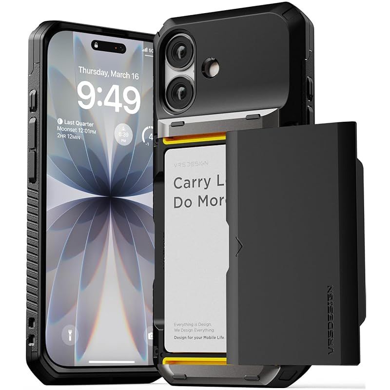 【新品】 【VRS】 iPhone 17 対応 ケース 耐衝撃 カード入れ ストラップホール 付 スマホケース カード 収納 頑丈 携帯ケース [ iPhone17 アイフォン17 対応 ] case Damda Glide Pro ブラック 0