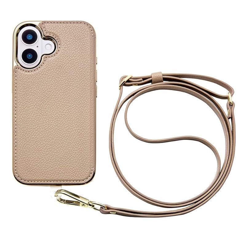 【新品】 [ UNiCASE 公式] iPhone16 対応 背面 手帳型 スマホ ショルダー 【 キラキラ 可愛い ショルダーストラップ付きスマホケース 】アイフォン16 ケース カード収納 ミラー付きスマホケース [ ユニケース ] Cross Bod 0