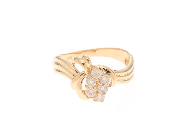 JEWELRY ジュエリー ジュエリー K18/D0.30/2.2g/#9.5 貴金属･宝石 ﾘﾝｸﾞ リング・指輪 K18イエローゴールド K18YG/ダイヤモンド 9.5号 イエローゴールド レディース【中古】431