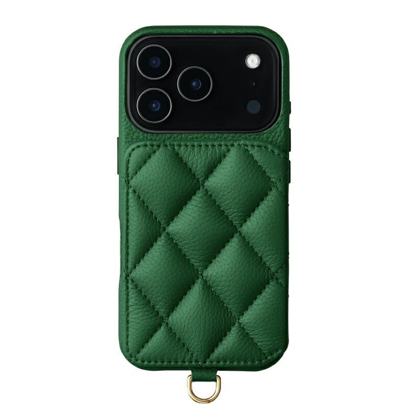 【新品】 【 DEMIU デミュウ 】 〔 iPhone対応 17Pro用 〕 スマホケース 携帯カバー 背面 手帳型 おしゃれ 可愛い レザー 本革 プレゼント ギフト 女性 上品 グレイス GRACE〔 グリーン 〕