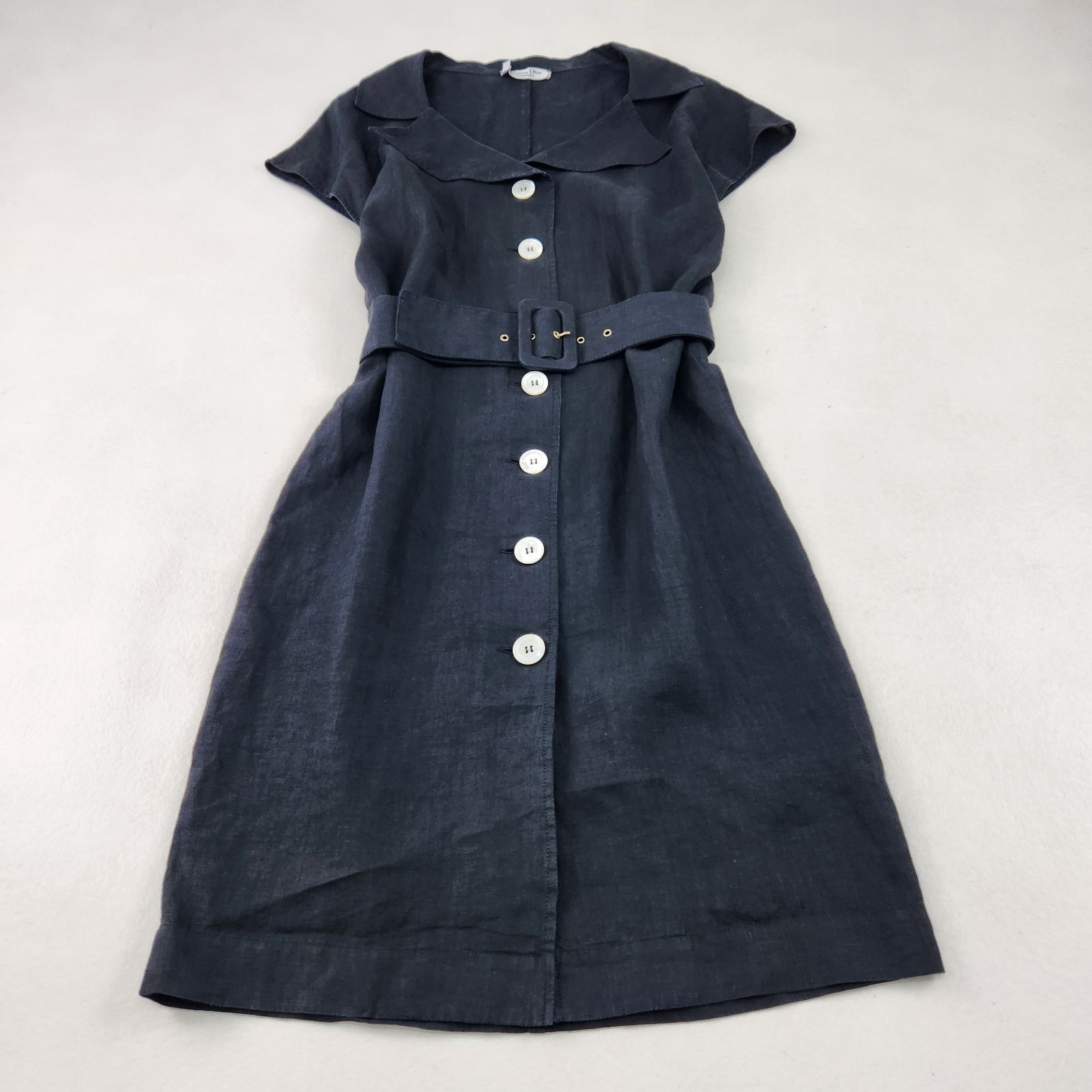 美品 Christian Dior ワンピース ノースリーブ ジレ リネン vintage