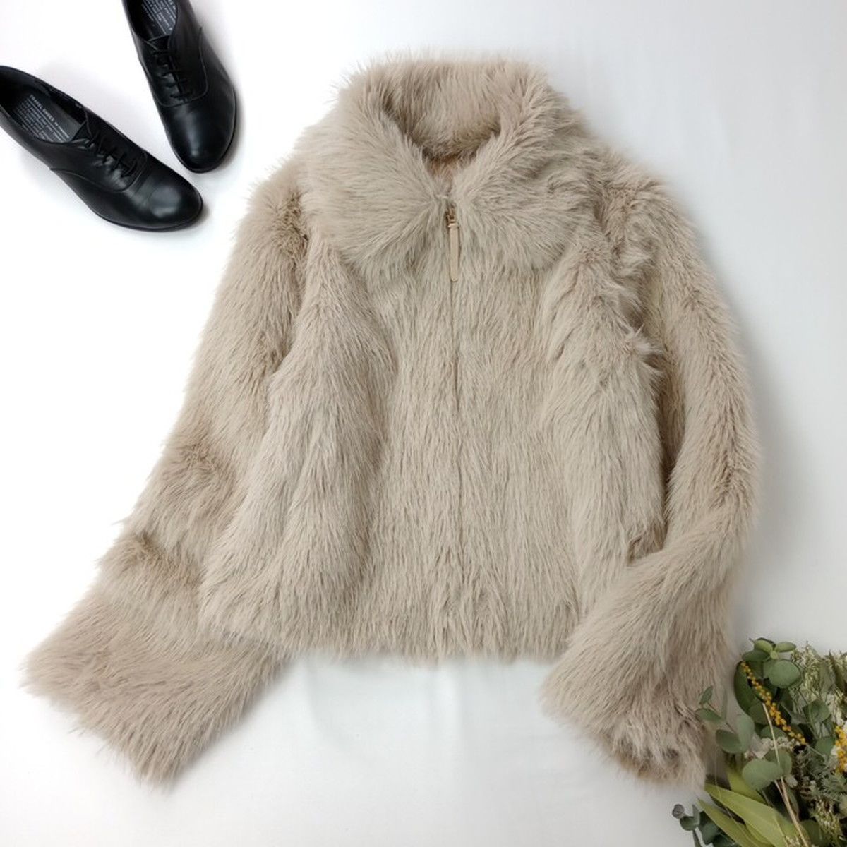 ZARA ザラ フェイク ファー ダブル フェイスド ジャンパー /26F - メルカリ