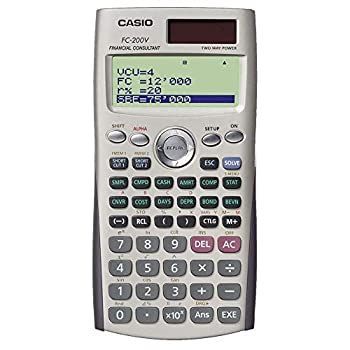 【中古】 CASIO カシオ 関数金融電卓プロフェッショナル仕様 FC-200V ハードケース付