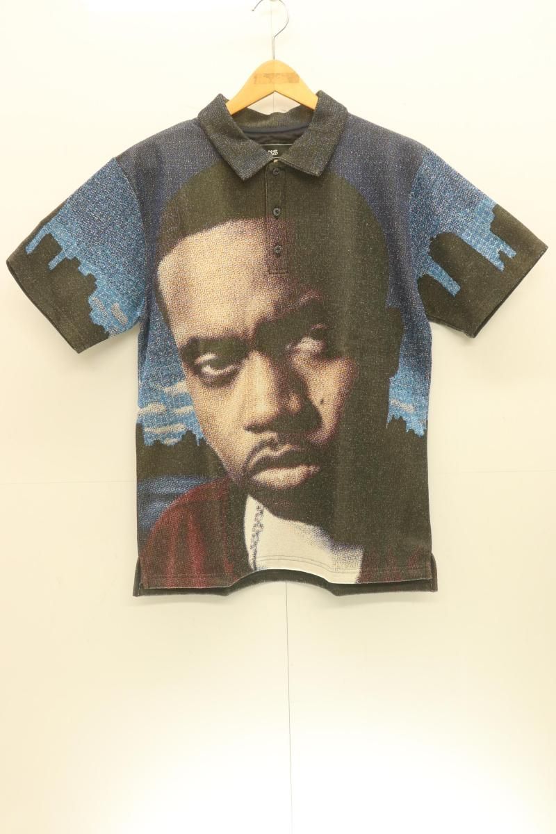 【中古】 WIND AND SEA メンズポロシャツ L NAS GRAPHIC SHIRT WIND AND SEA L 青 ブルー