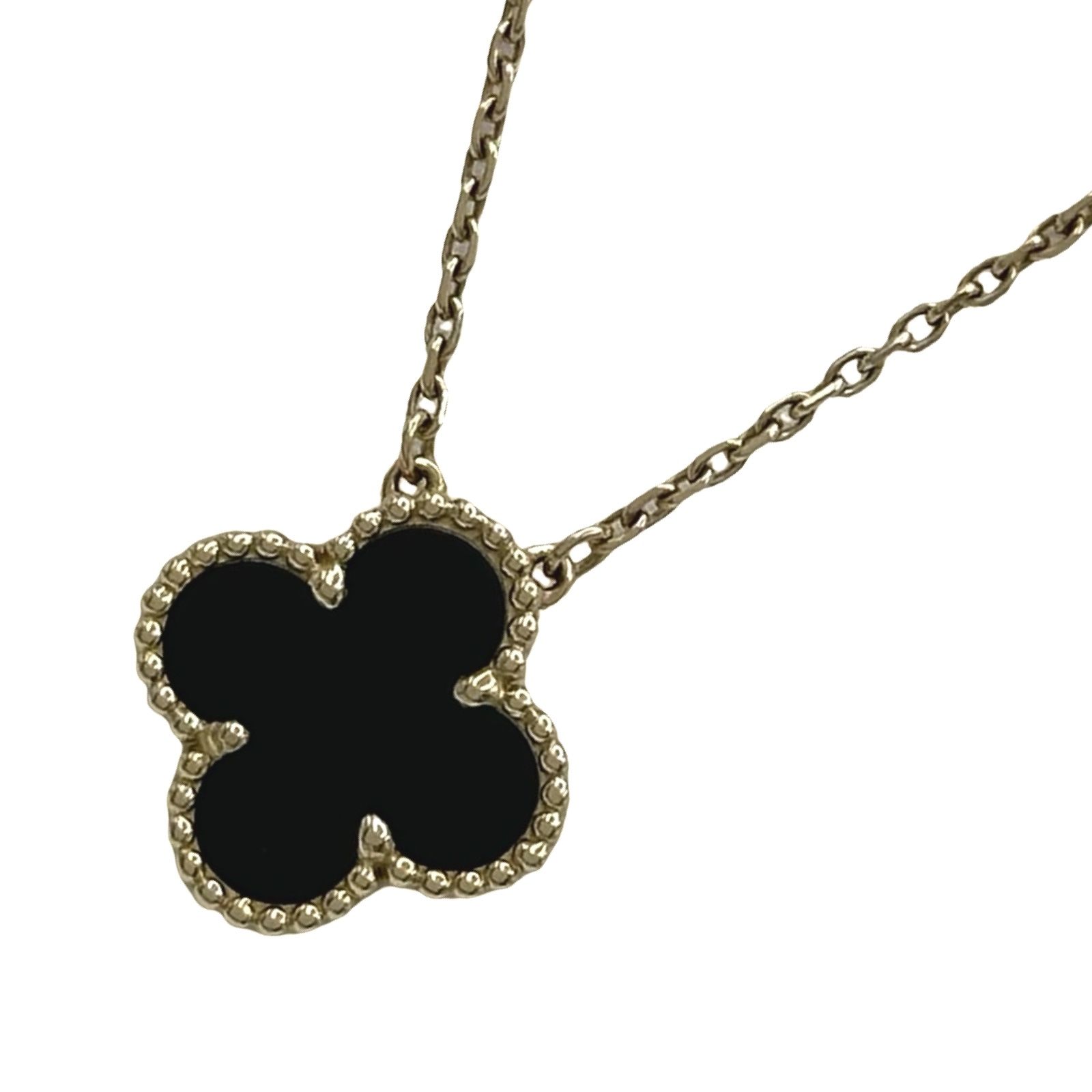 ヴァンクリーフ＆アーペル Van Cleef & Arpels ヴィンテージ アルハンブラ オニキスネックレス ゴールド G750 オニキス ジュエリー