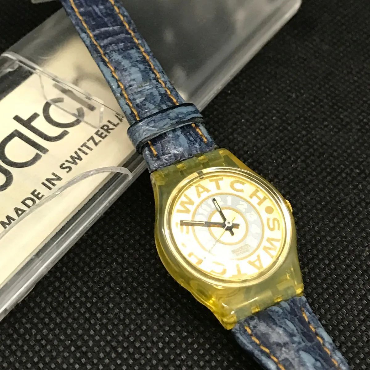 稼働品】swatch スウォッチ 腕時計 ブルー×イエロー系 3875 - メルカリ