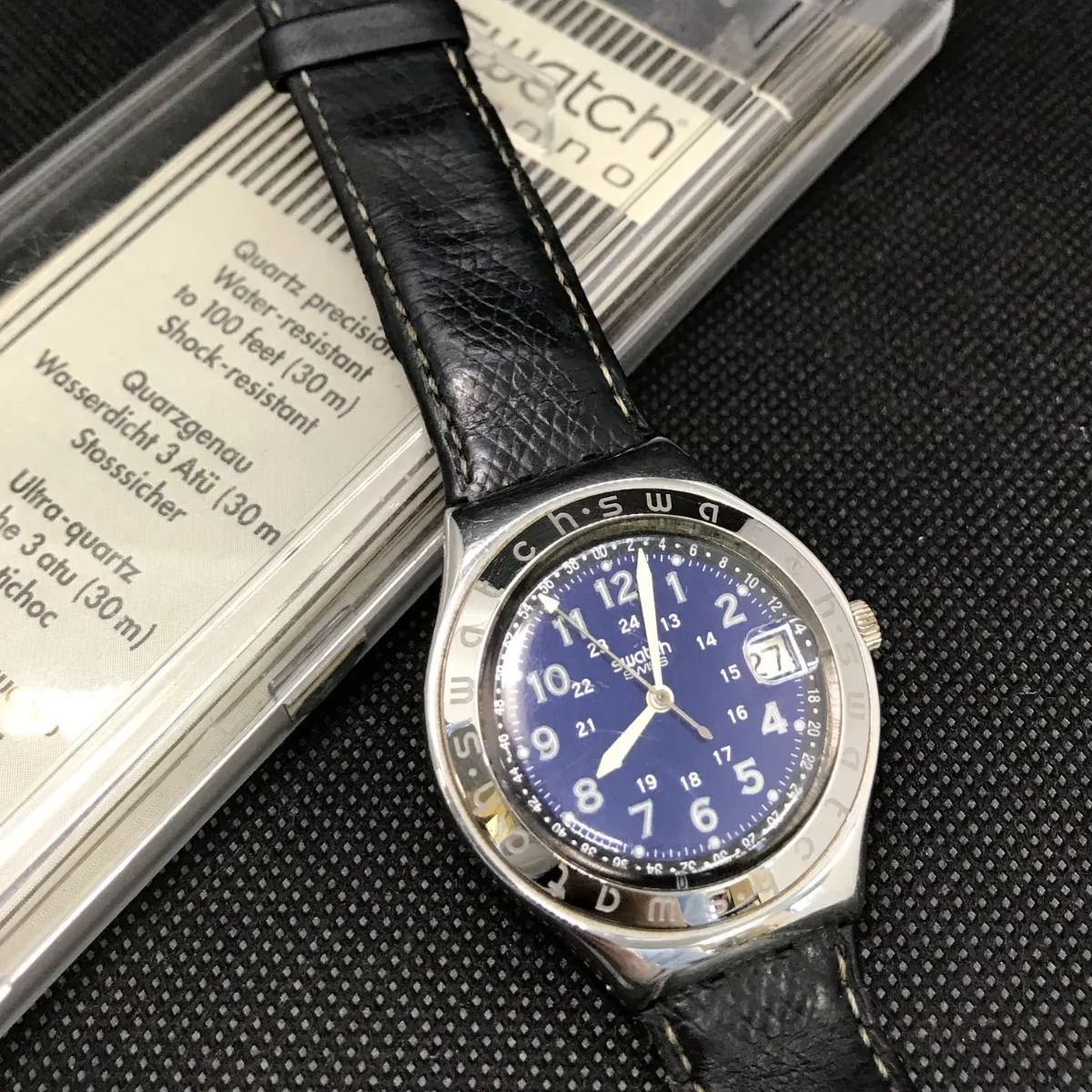 稼働品 swatch スウォッチ 腕時計 クロノ ブラック系 3879 - メルカリ