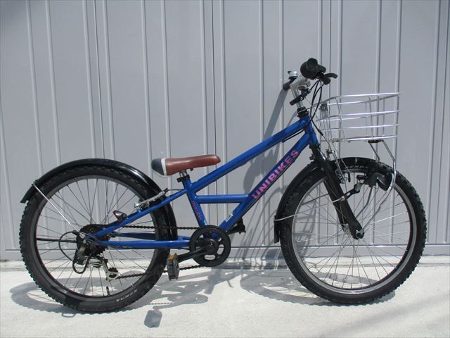 F58★整備済み★完成車発送★中古子ども自転車【マルキン 青 22インチ 】