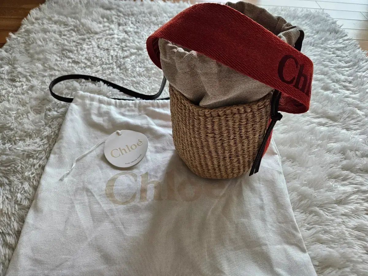 正規品 Chloe(クロエ) ウッディ スモール バスケット バッグ オレンジ