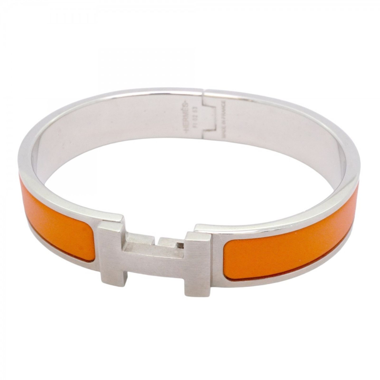 エルメス(Hermes) エルメス バングル クリッククラックPM メタル シルバー オレンジメンズ レディース