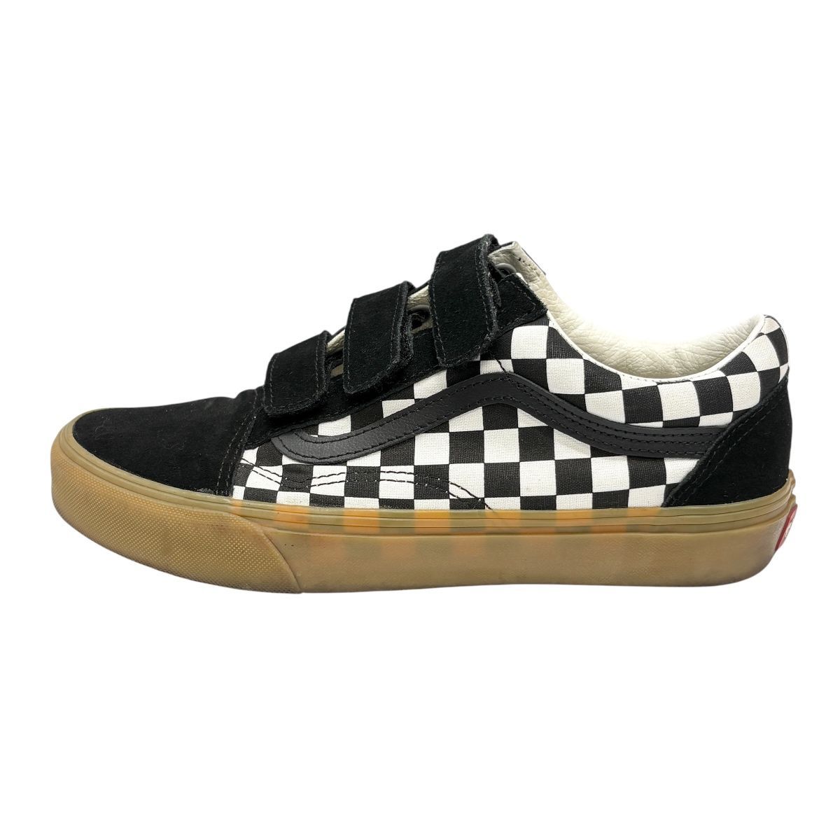 ♪4269 VANS スニーカー VN000V34705 オールドスクール V ブラック ホワイト チェック 26cm バンズ ヴァンズ 箱有 中古 OLD SKOOL V S.CANVAS CHK