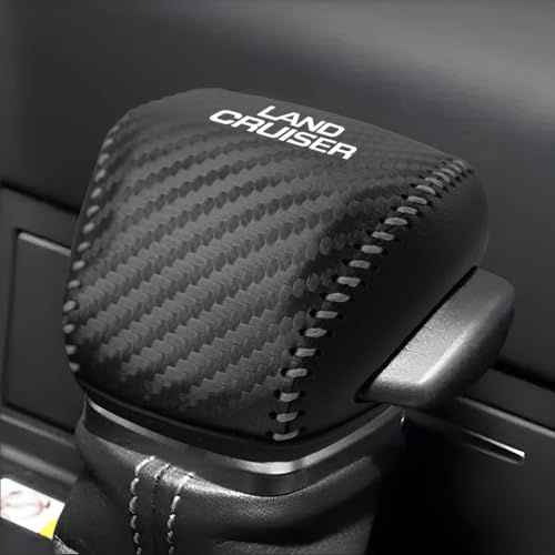新型 ランドクルーザー 250系 専用 シフトノブカバー ギアシフト シフトレバー レザー ロゴ付き 保護カバー 内装カスタムパーツ 取り付け簡単（カーボン調）kk