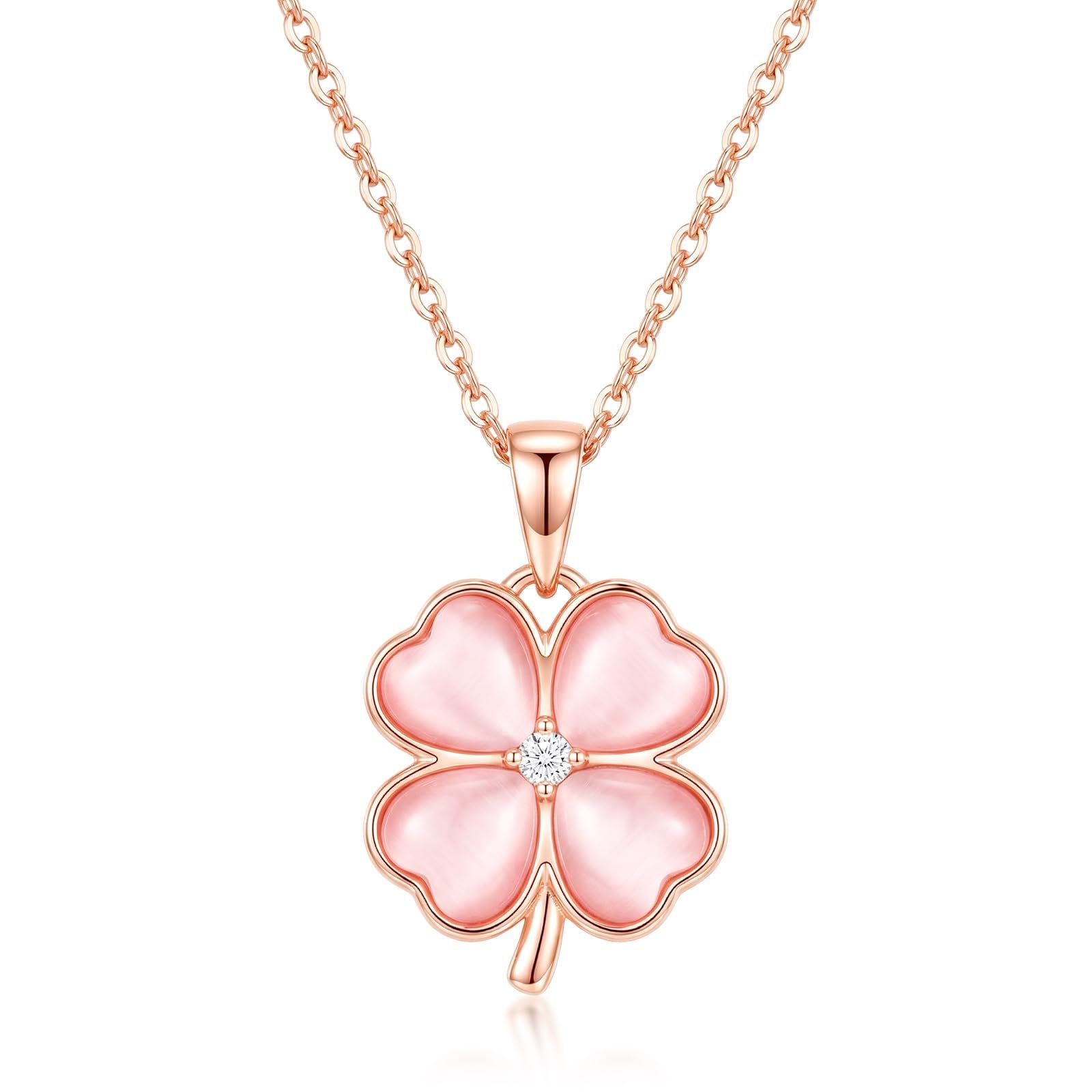 【人気商品】華奢アクセサリー 女性の誕生日 上品 チェーン 記念日 ペンダント調節可能 四つ葉のクローバー BOX付き 母の日プレゼントネックレス 淡水パールネックレスレディース