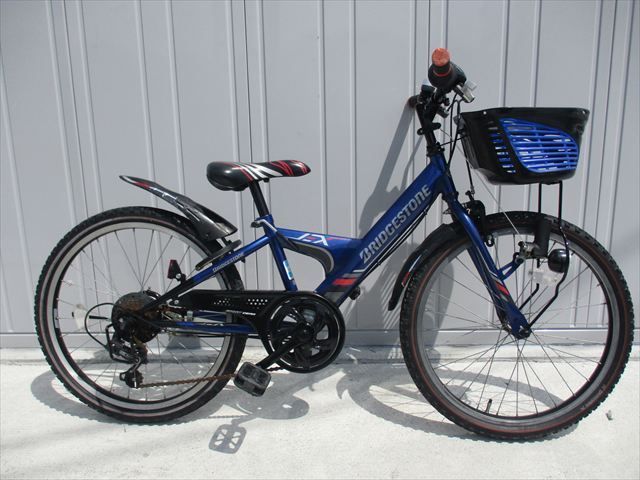 F62★整備済み★完成車発送★中古子ども自転車【ブリヂストン　EX　22インチ　青 】