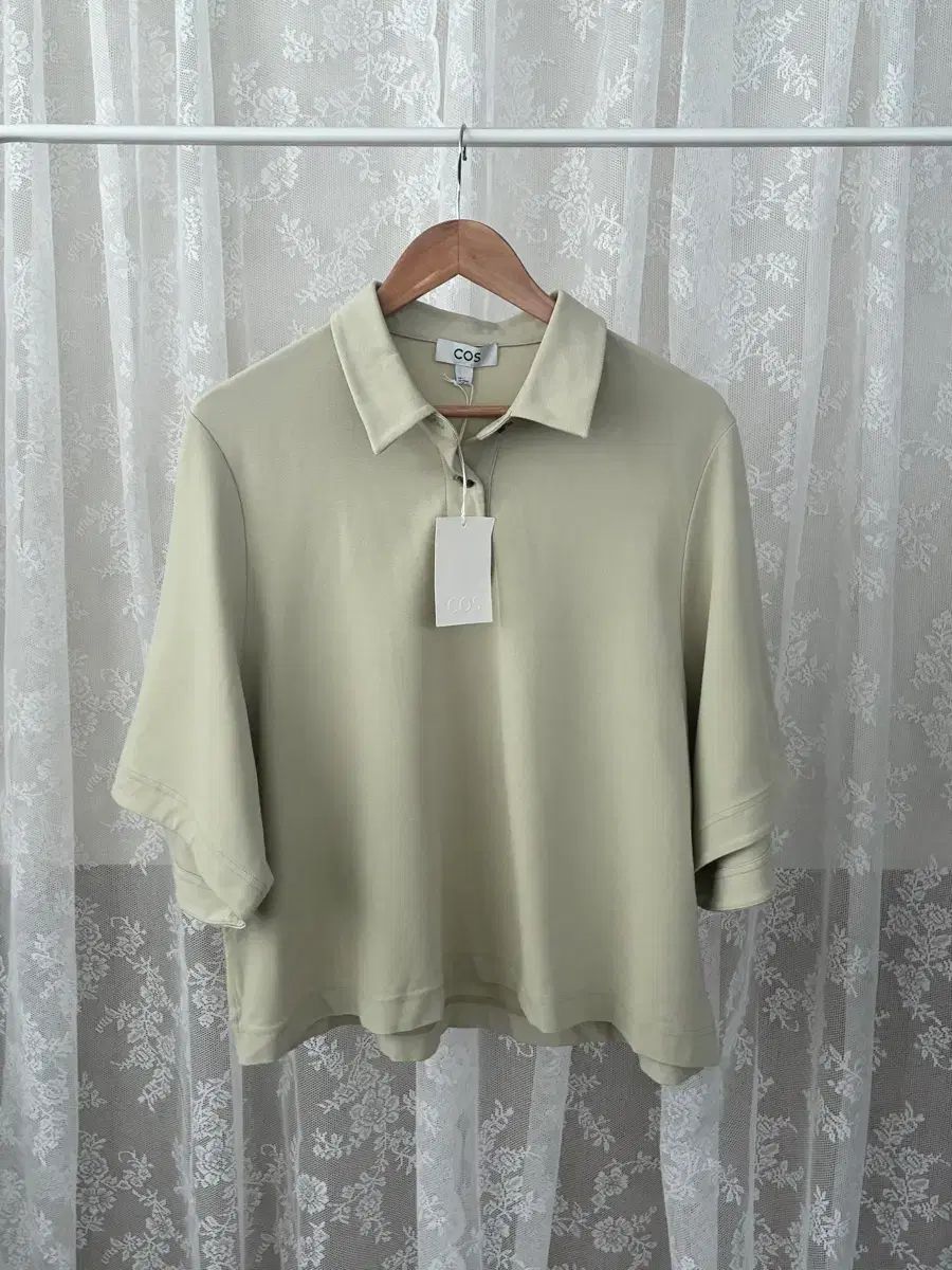LYNN) 新品 COS オーバーサイズ ポロシャツ ライトグリーン