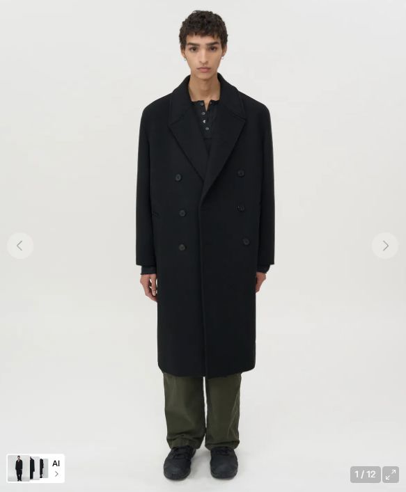 新品 INSILENCE インサイレンス カシミア ダブル ロング コート M