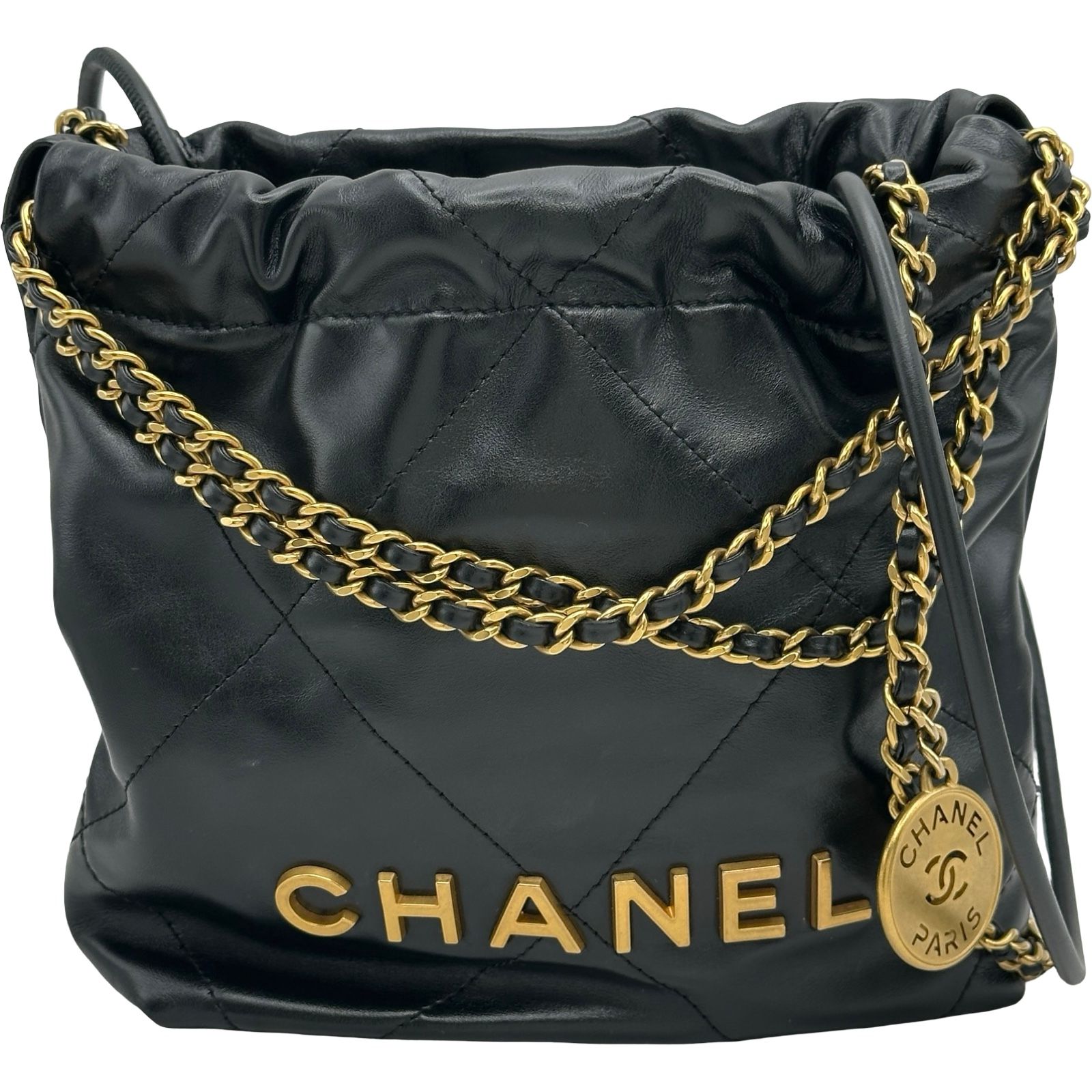 シャネル CHANEL シャネル22ミニ AS3980 ブラック ゴールド金具 カーフ レディース ショルダーバッグ
