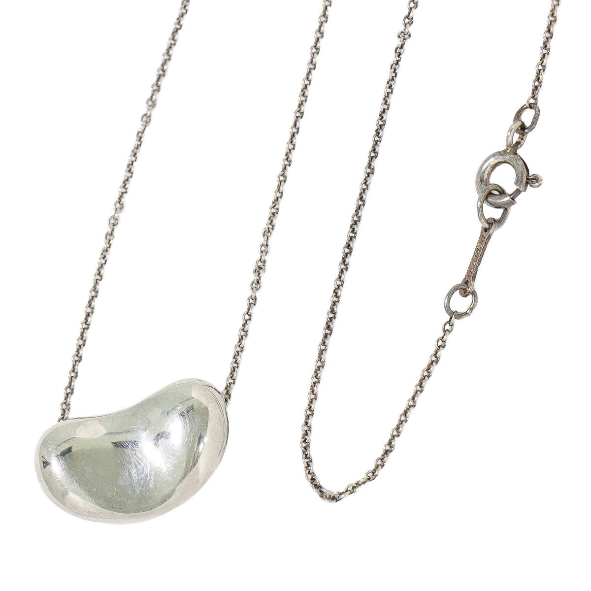 本物 ティファニー TIFFANY & Co. ビーン 925 ネックレス ペンダント シルバー Bean アクセサリー ジュエリー 中古・
