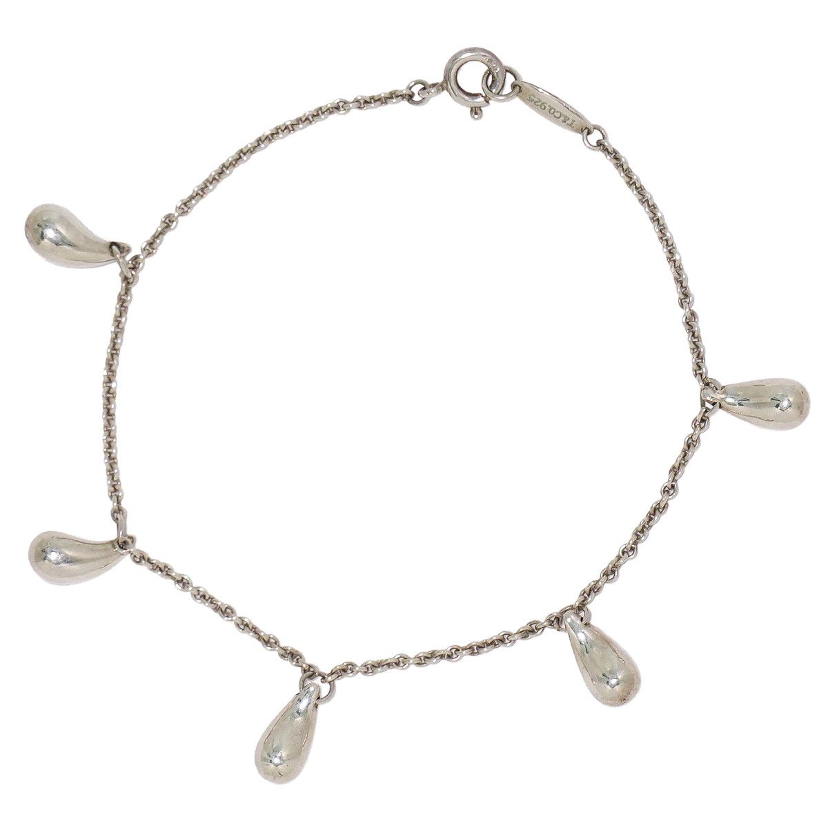 本物 ティファニー TIFFANY & Co. ティアドロップ 5P 925 ブレスレット
