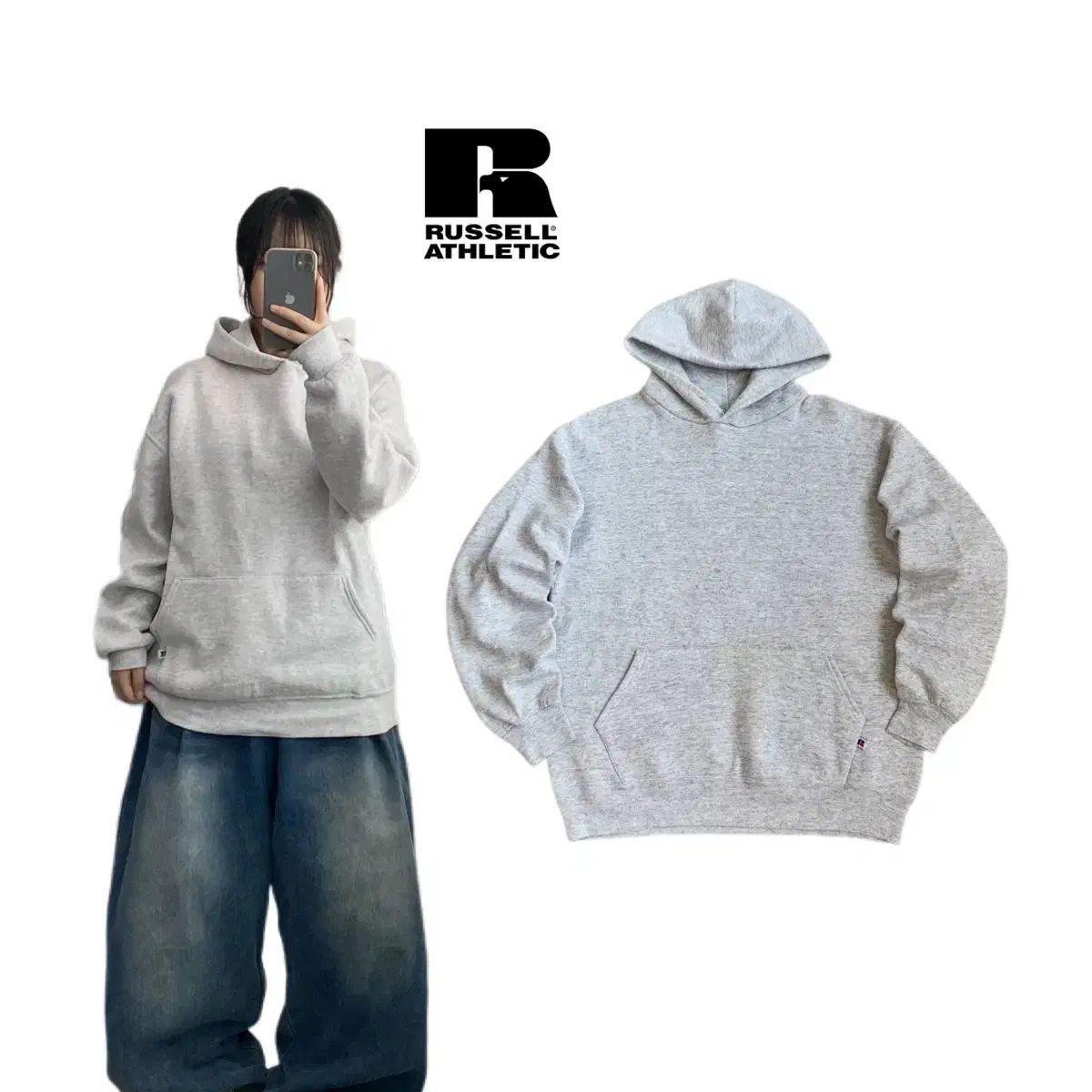 ラッセル 90s XL ブランク WHO フーディー グレー