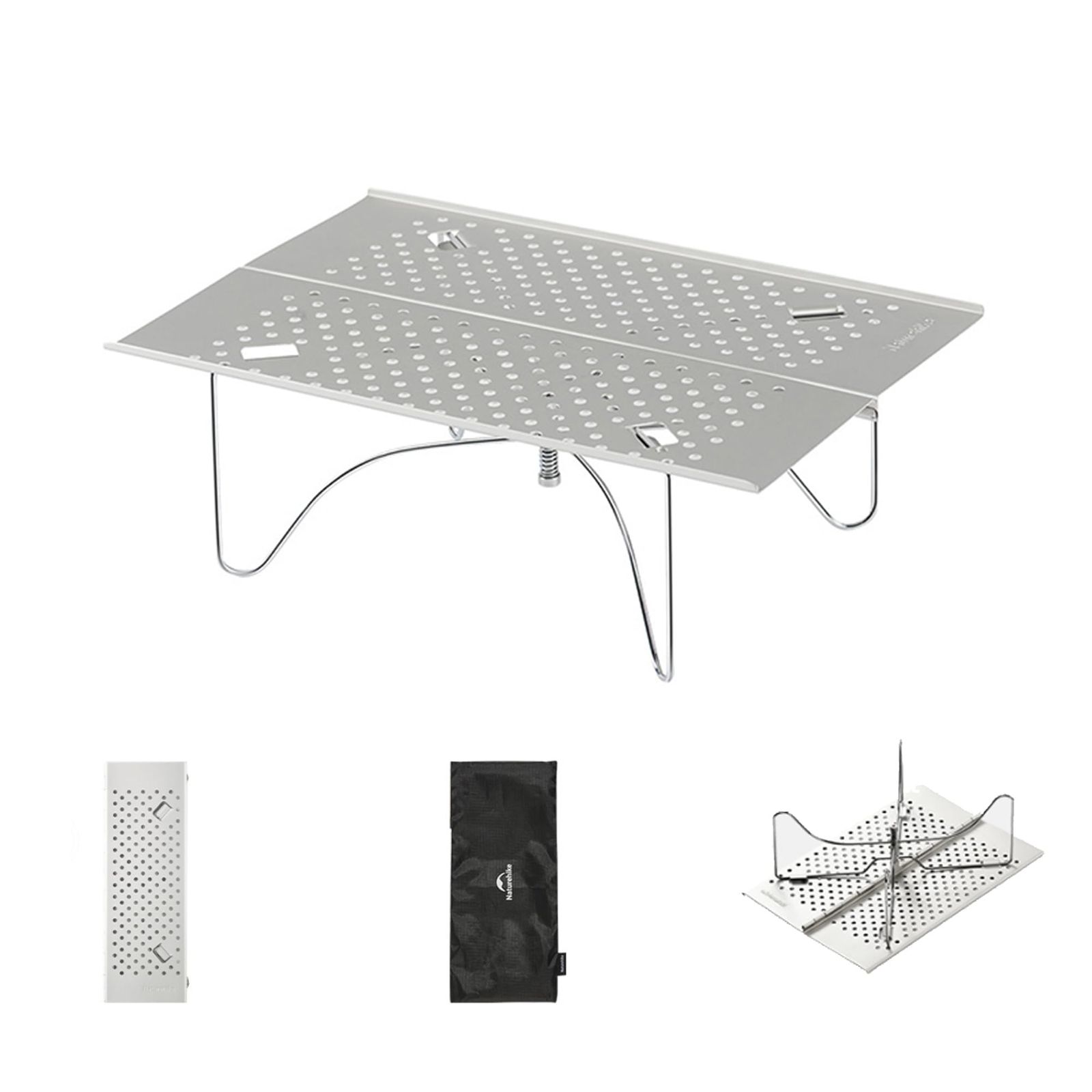 Naturehike キャンプテーブル 300g超軽量 30kg耐荷重 一体式で簡単設営 X型頑丈な構造 折り畳み コンパクト お手入れ簡単 携帯便利 耐熱 安定性 アルミ おしゃれ リュックに収納 ソロキャンプ 登山 徒歩 ピックニック ロ d49a1f80