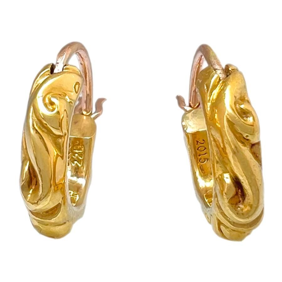 CHROME HEARTS クロムハーツ ピアス 22K タイニースクロール フープ YG 