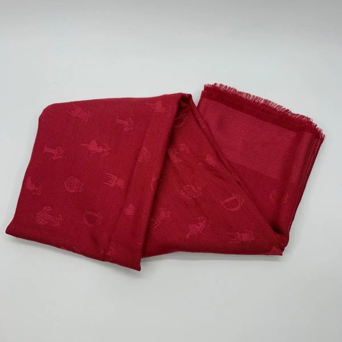 Dior ジャカード ショール スカーフ マフラー レッド