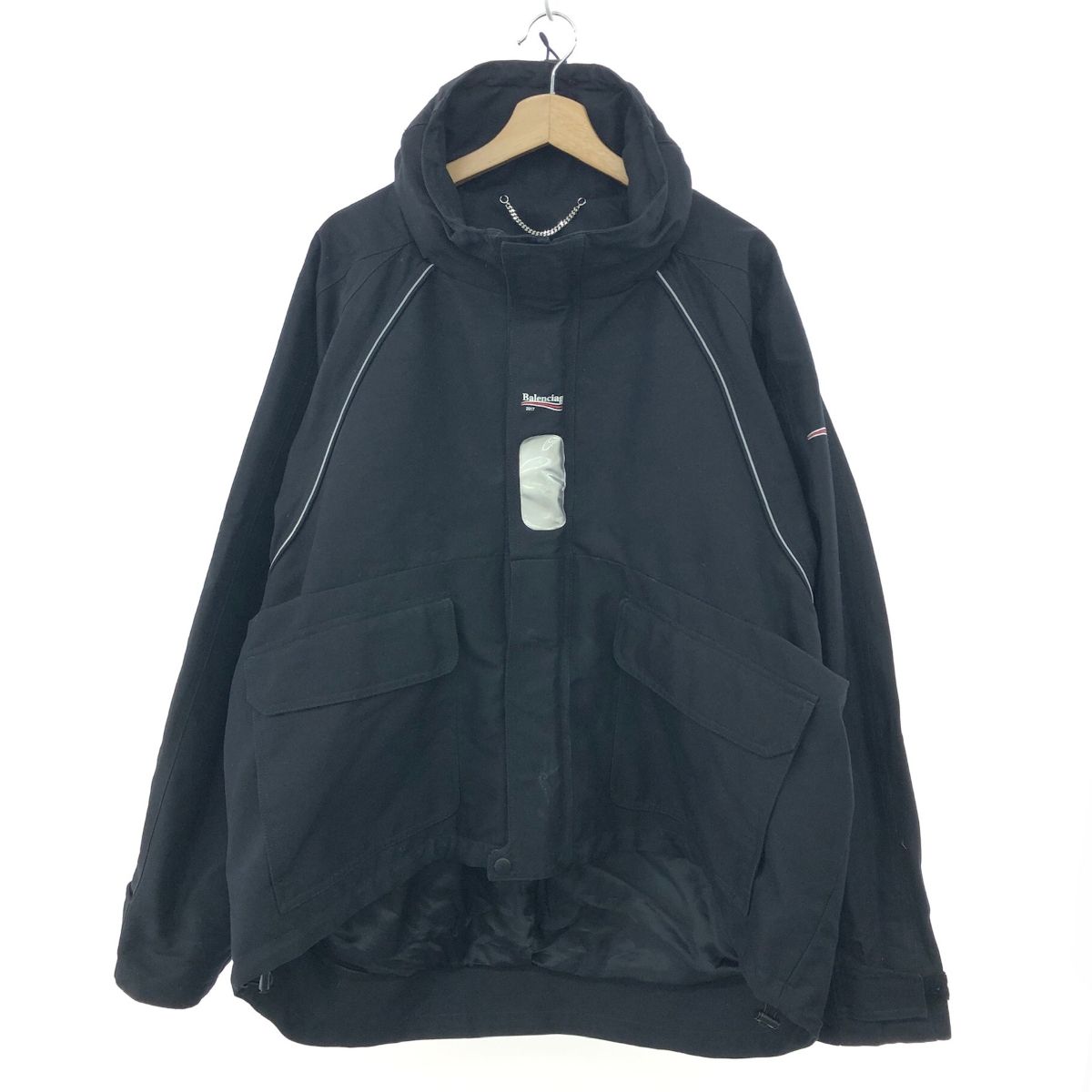 BALENCIAGA バレンシアガ Cシェイプ マウンテンパーカー サイズ:46  485737 TTD06   ブラック メンズ / 240001201803 BALENCIAGA バレンシアガ Cシェイプ マウンテンパーカー サイズ:46