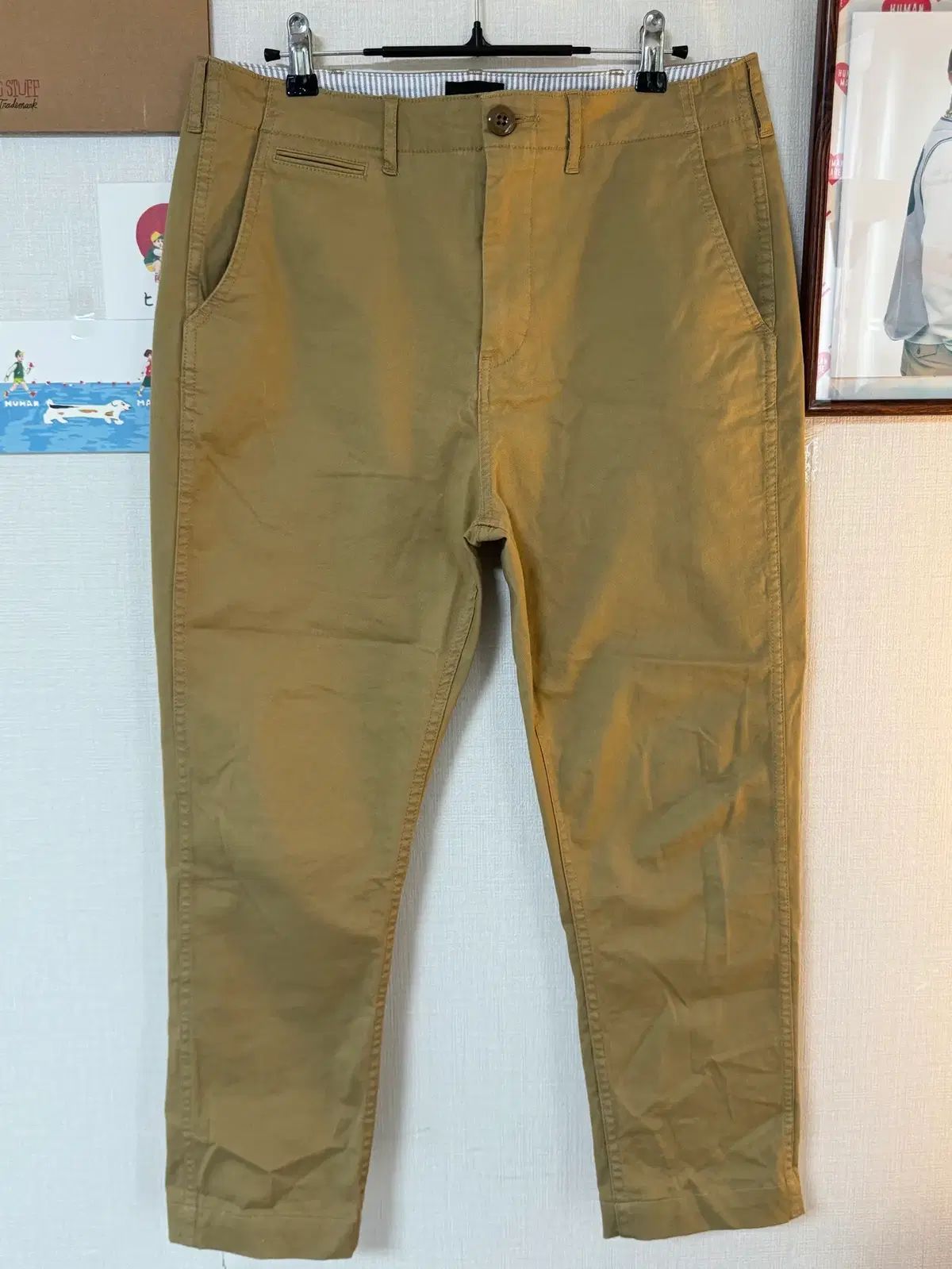 (L)BEAMS ビームス ベージュ チノ テーパード パンツ