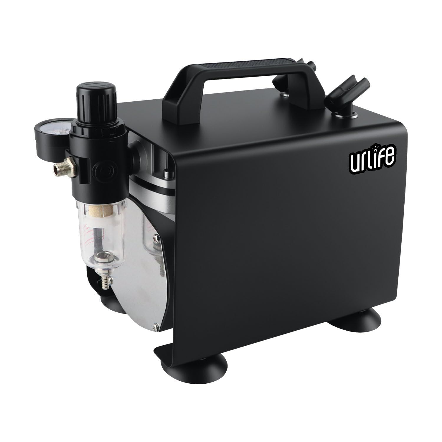 ☆新品☆urlife コンプレッサー 小型 A4の半分でも 高圧域 安定供給 最大圧0.4MPa 対応 精密無段階調圧 0-57PSI 47dB 静音 吐出23-25L/min 据え置き ホビー向け LiteCube 0c8a7b00