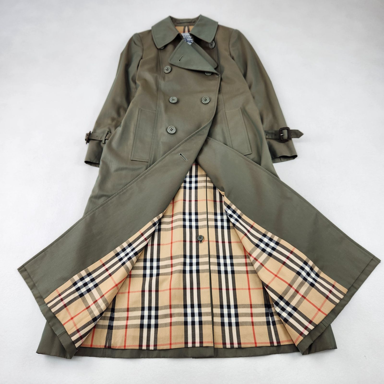 BURBERRY トレンチコート バーバリー 90s 白タグ 玉虫色 マキシ丈 ノバ